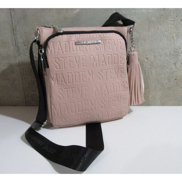 Steve Madden BGlamm Crossbody Bag Signature Logo Blush Pink NEW - Picture 4 of 6